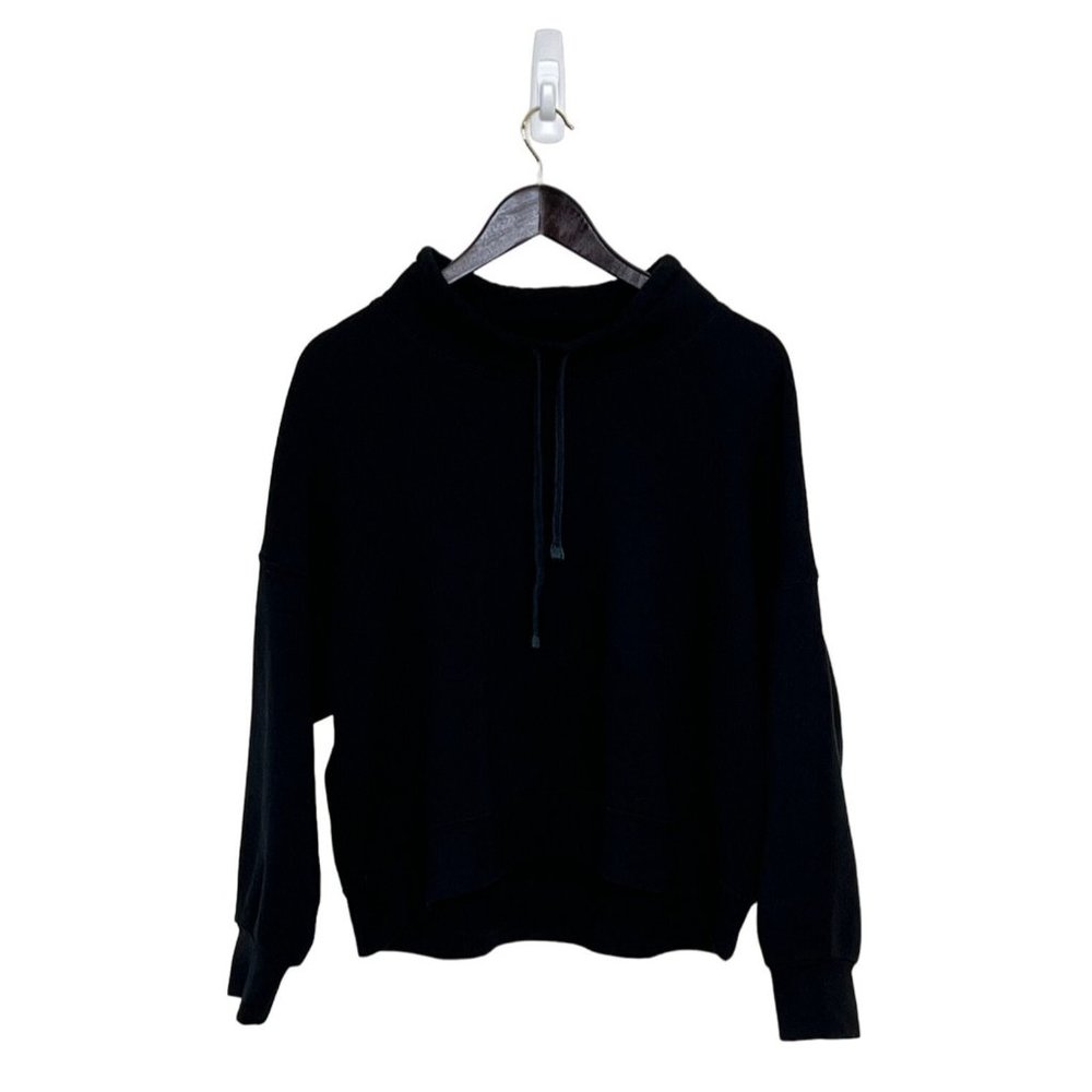 Xirena mock neck black pullover sweatshirt‎ cropped oversized size S